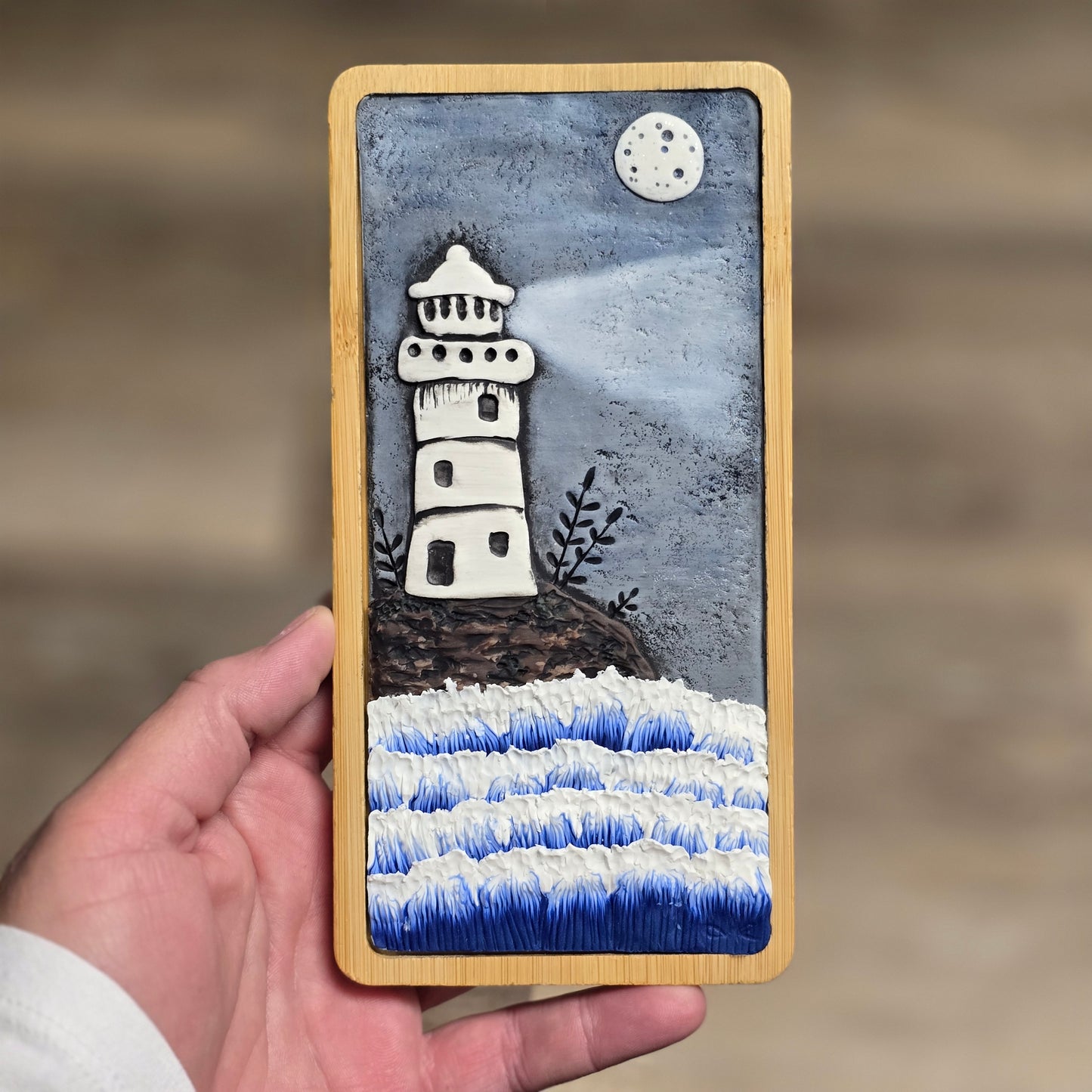 Lighthouse Beach, Original Art Sticker