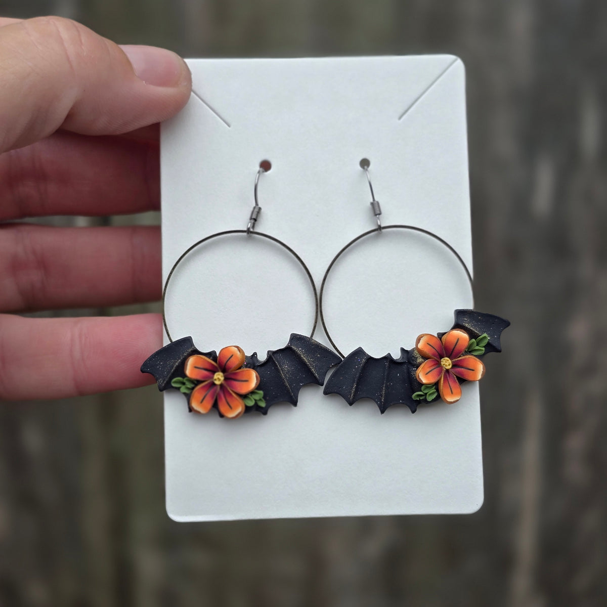 Floral Bat Earrings • sunset blend