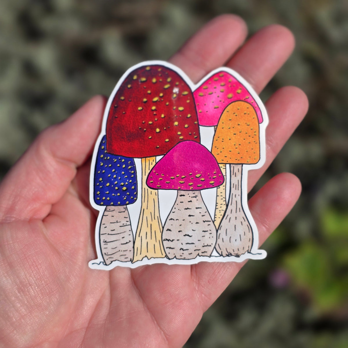 Merry Mushrooms • Original Art Sticker