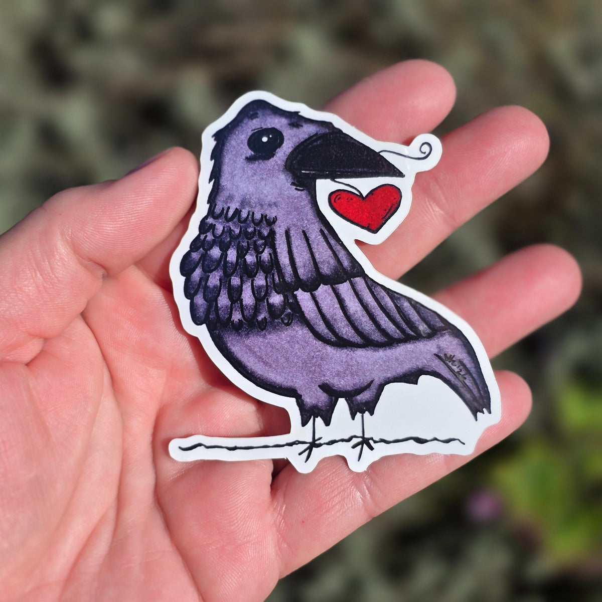 Corvid Love • Original Art Sticker
