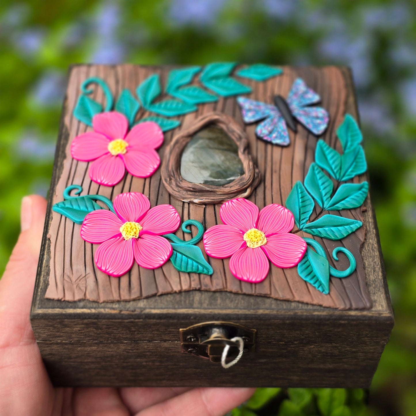 Butterfly Garden Labradorite Box
