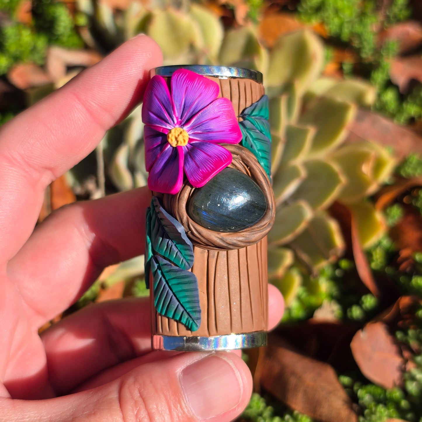 Floral Labradorite Lighter Sleeve