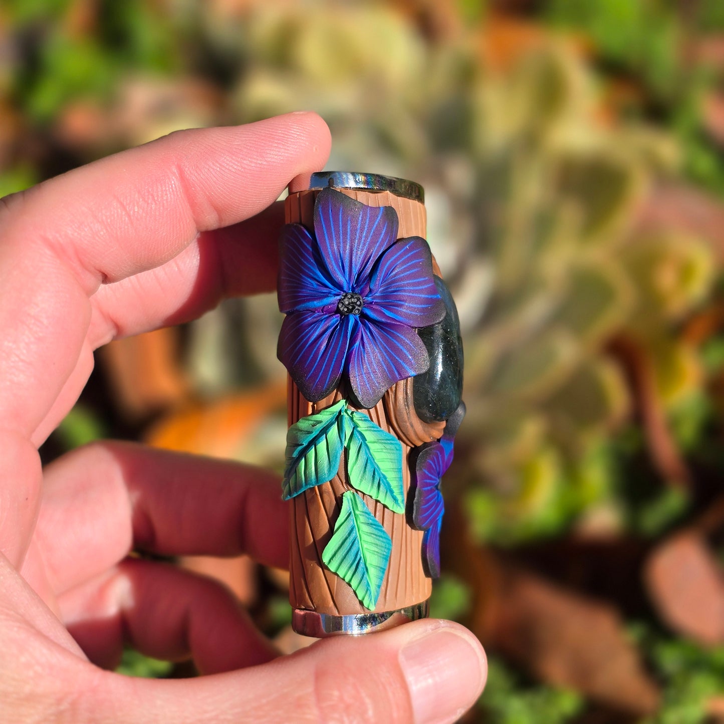 Floral Labradorite Lighter Sleeve