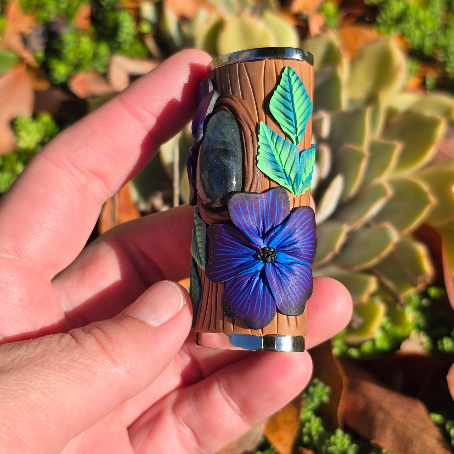 Floral Labradorite Lighter Sleeve