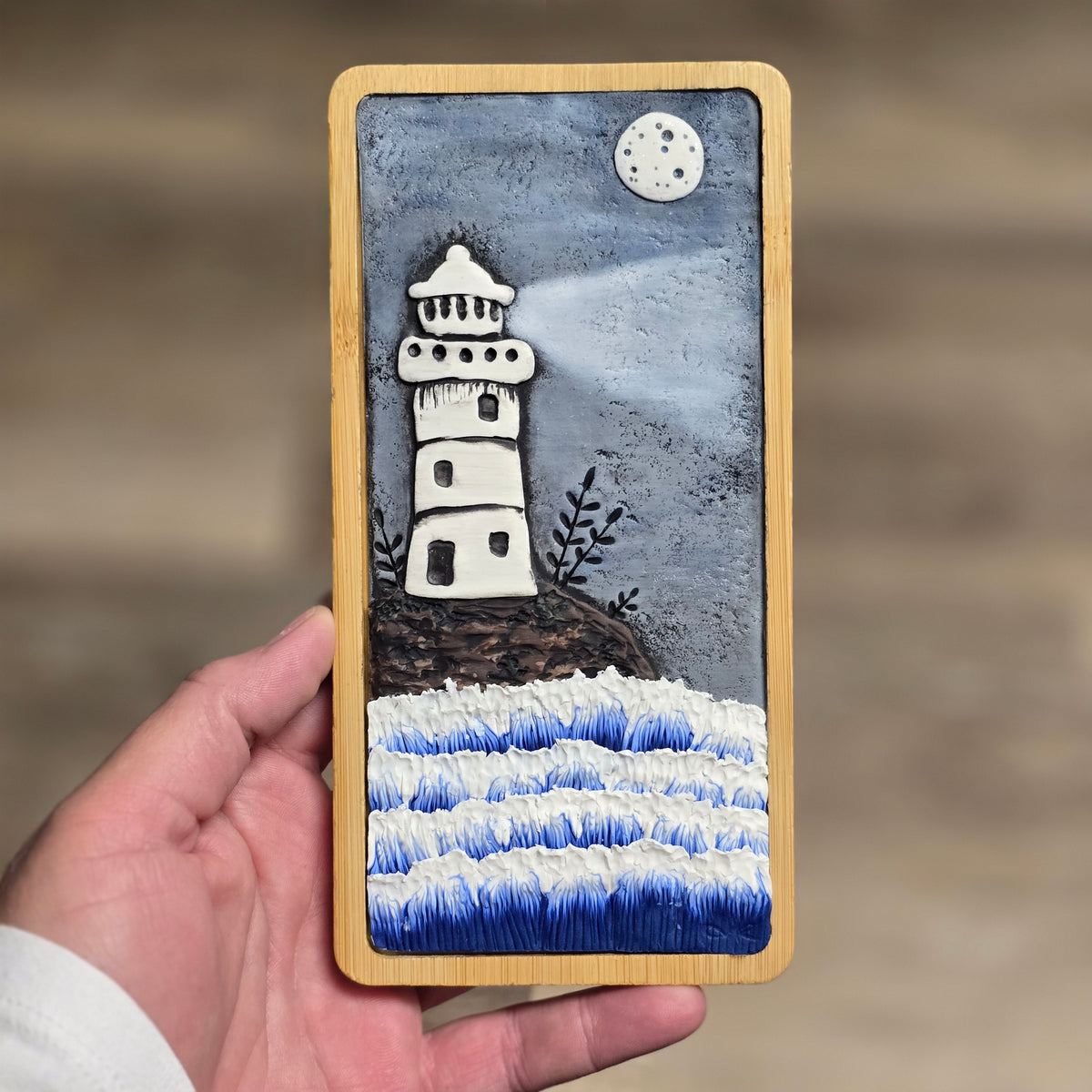 Lighthouse Beach, Original Art Sticker