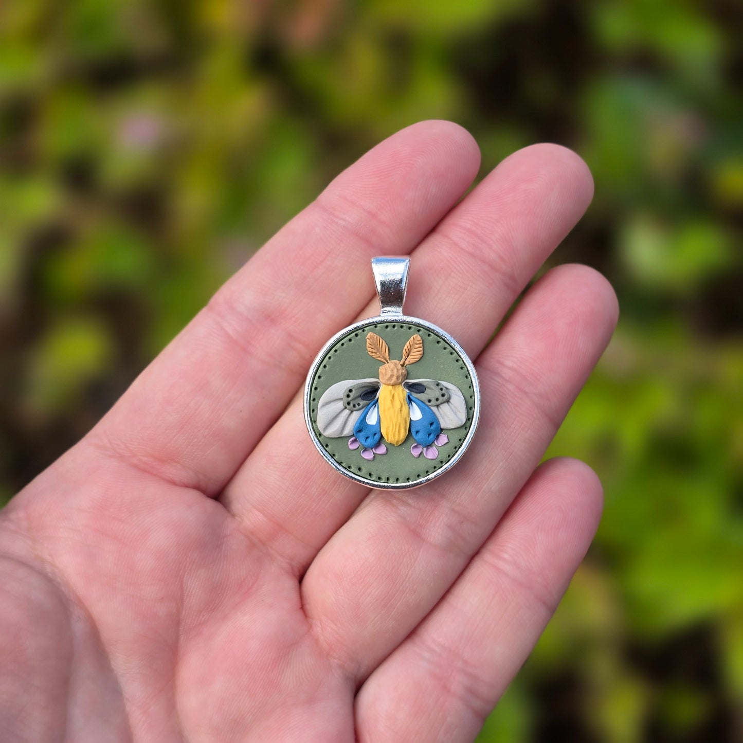 Moth Pendant • sage