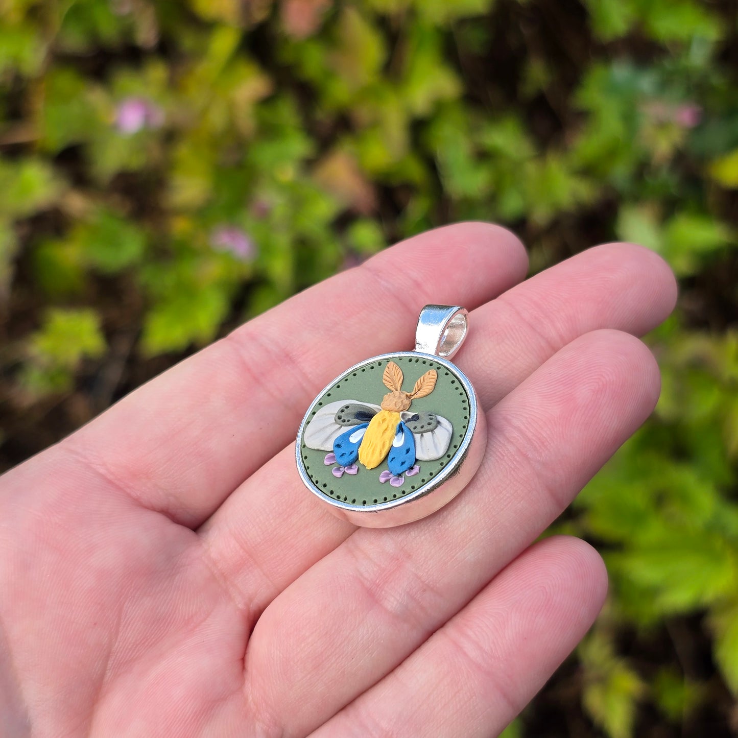 Moth Pendant • sage