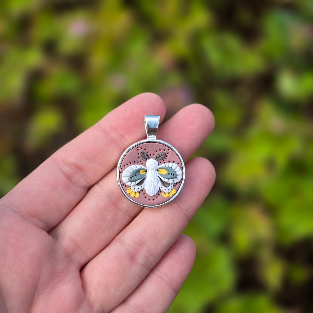 Moth Pendant • mauve