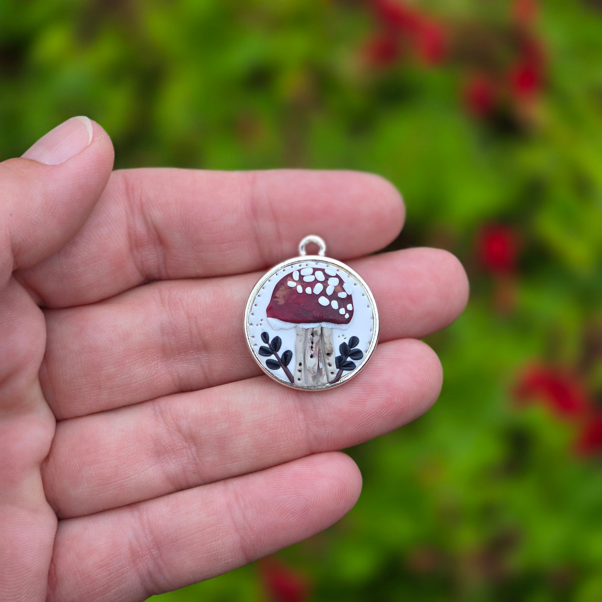 Amanita Mushroom Pendant