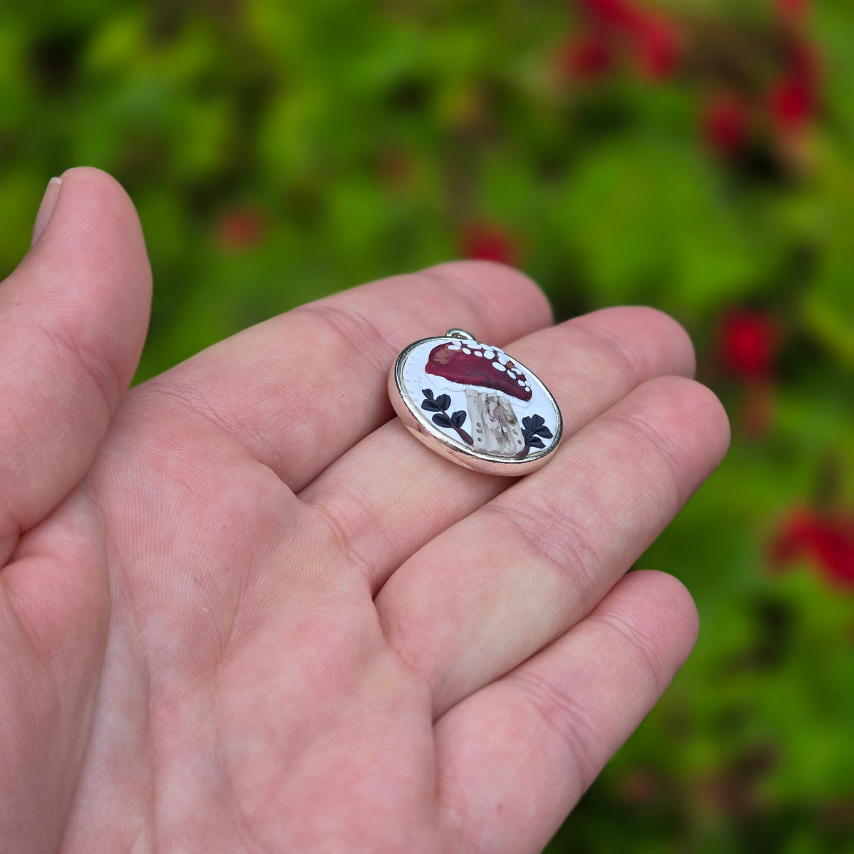 Amanita Mushroom Pendant