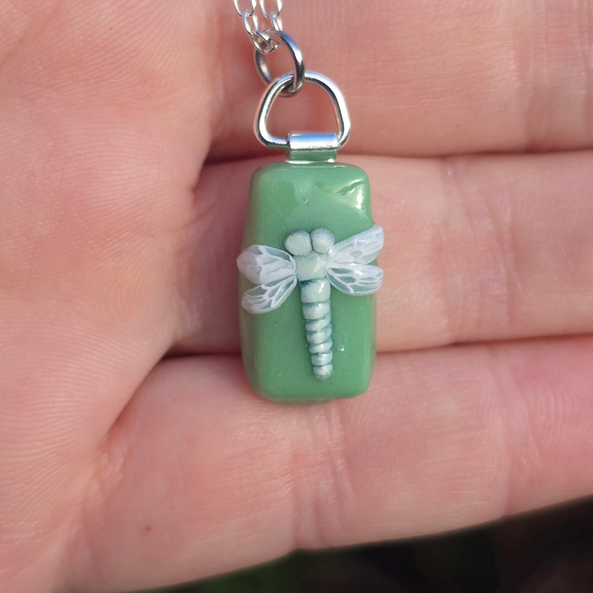 Dragonfly Pendant • seafoam