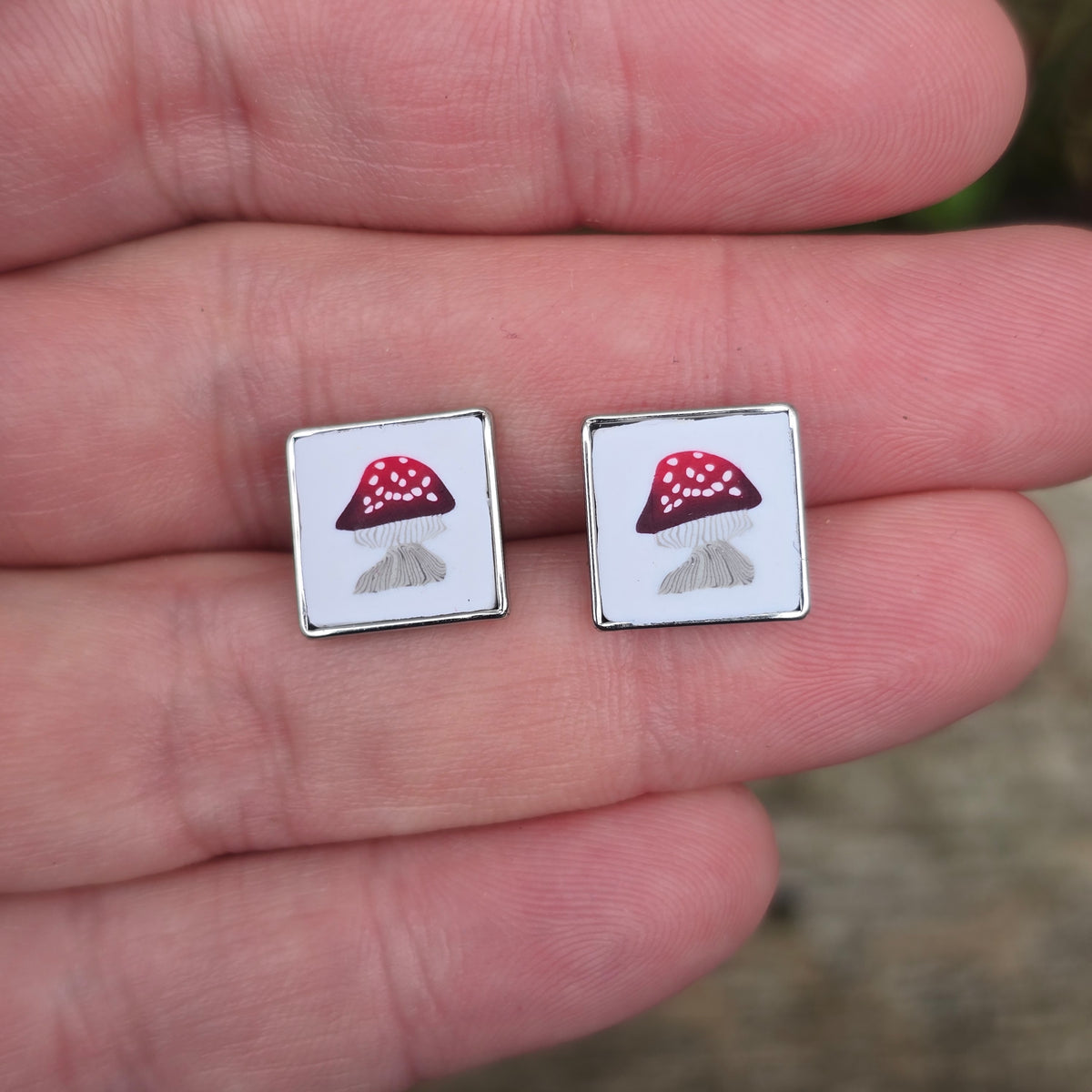 Earrings • Amanita Mushroom studs