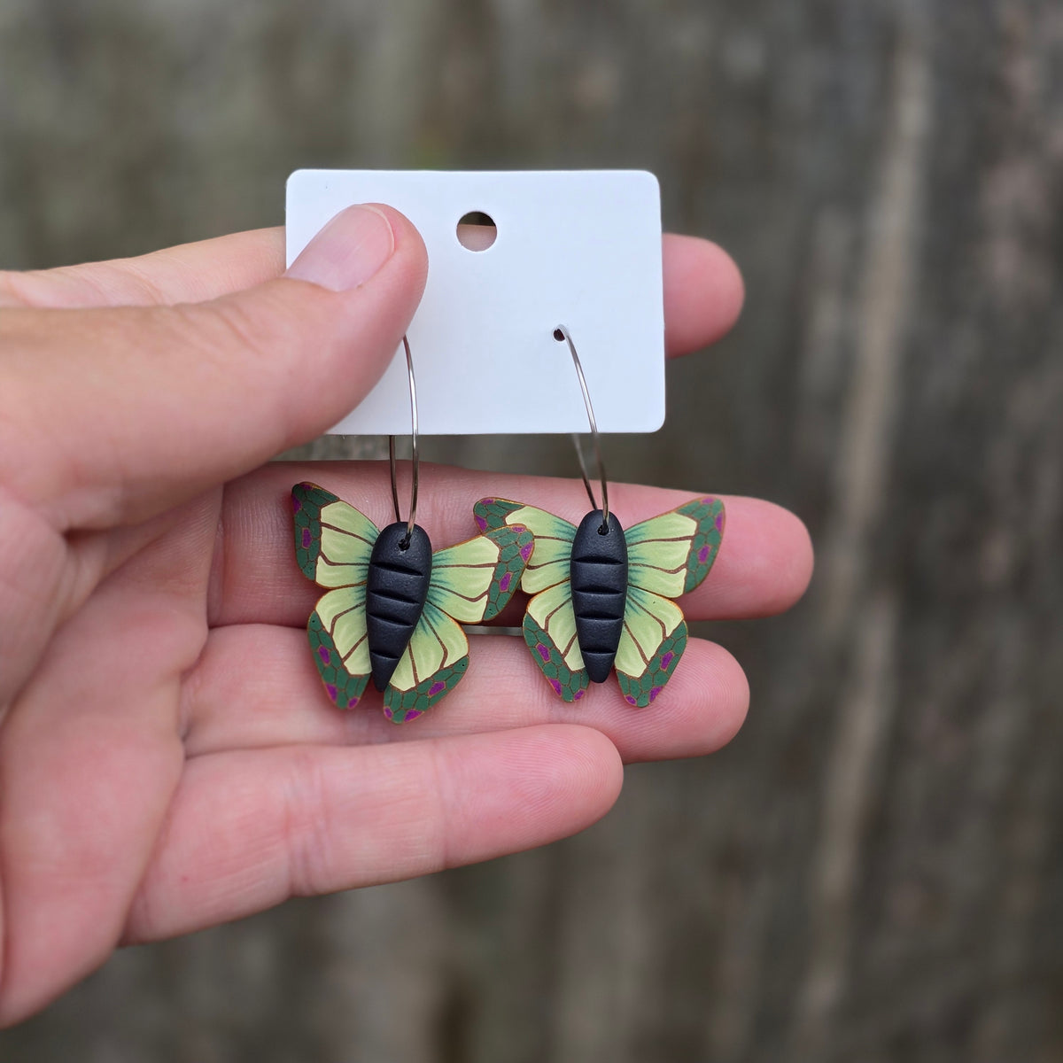 Butterfly Earrings • sage