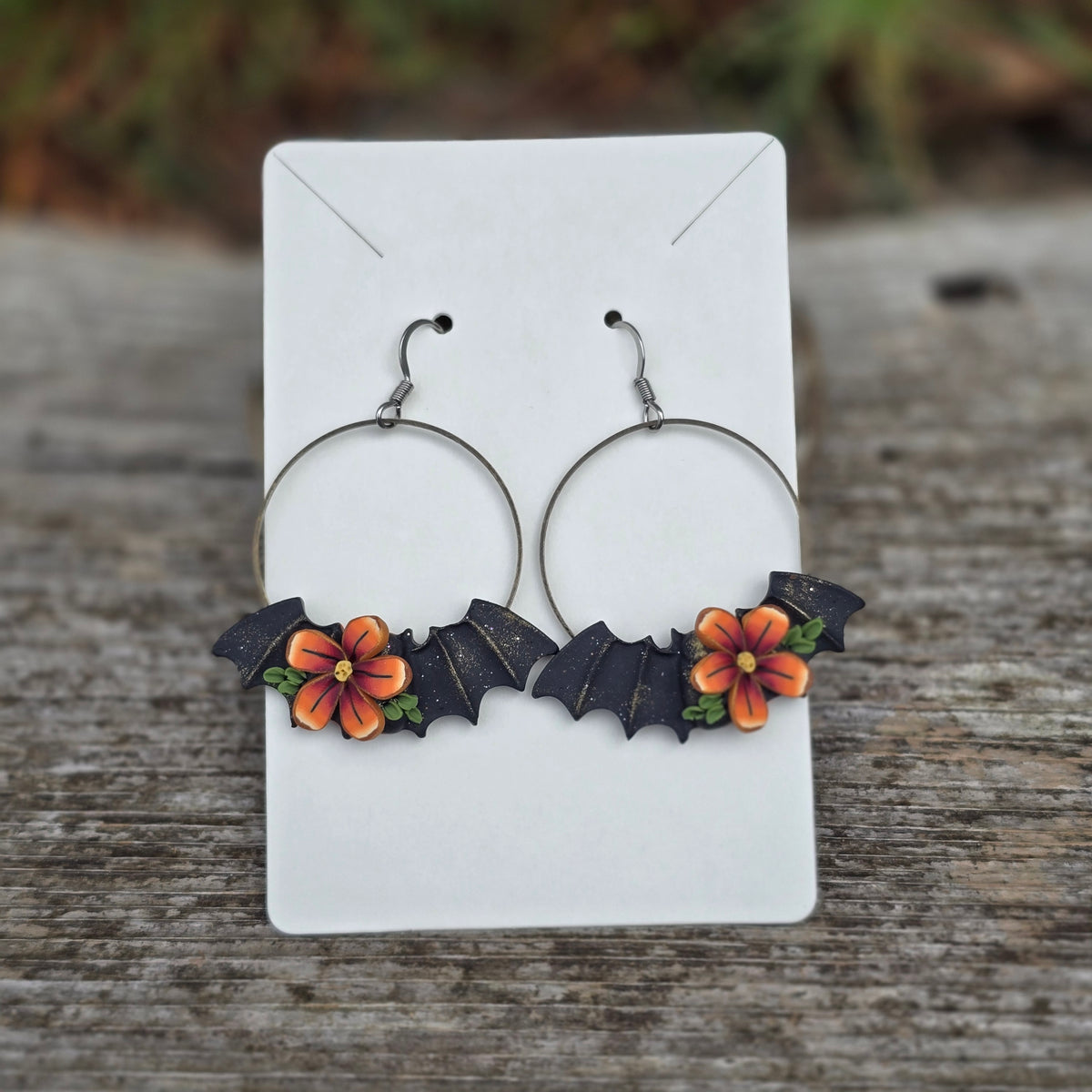 Floral Bat Earrings • sunset blend