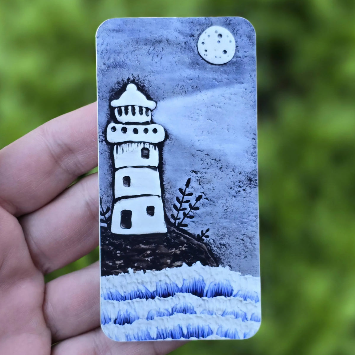 Lighthouse Beach, Original Art Sticker