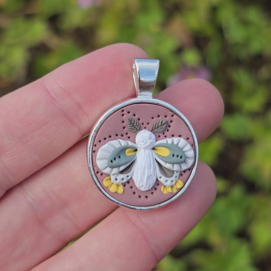 Moth Pendant • mauve