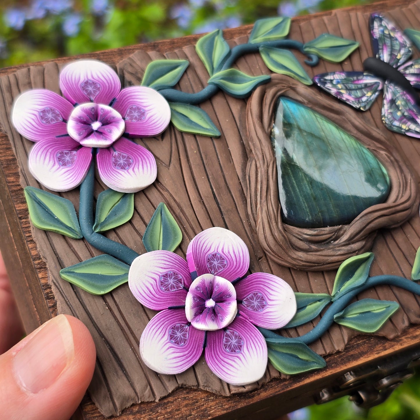 Butterfly Garden Labradorite Box