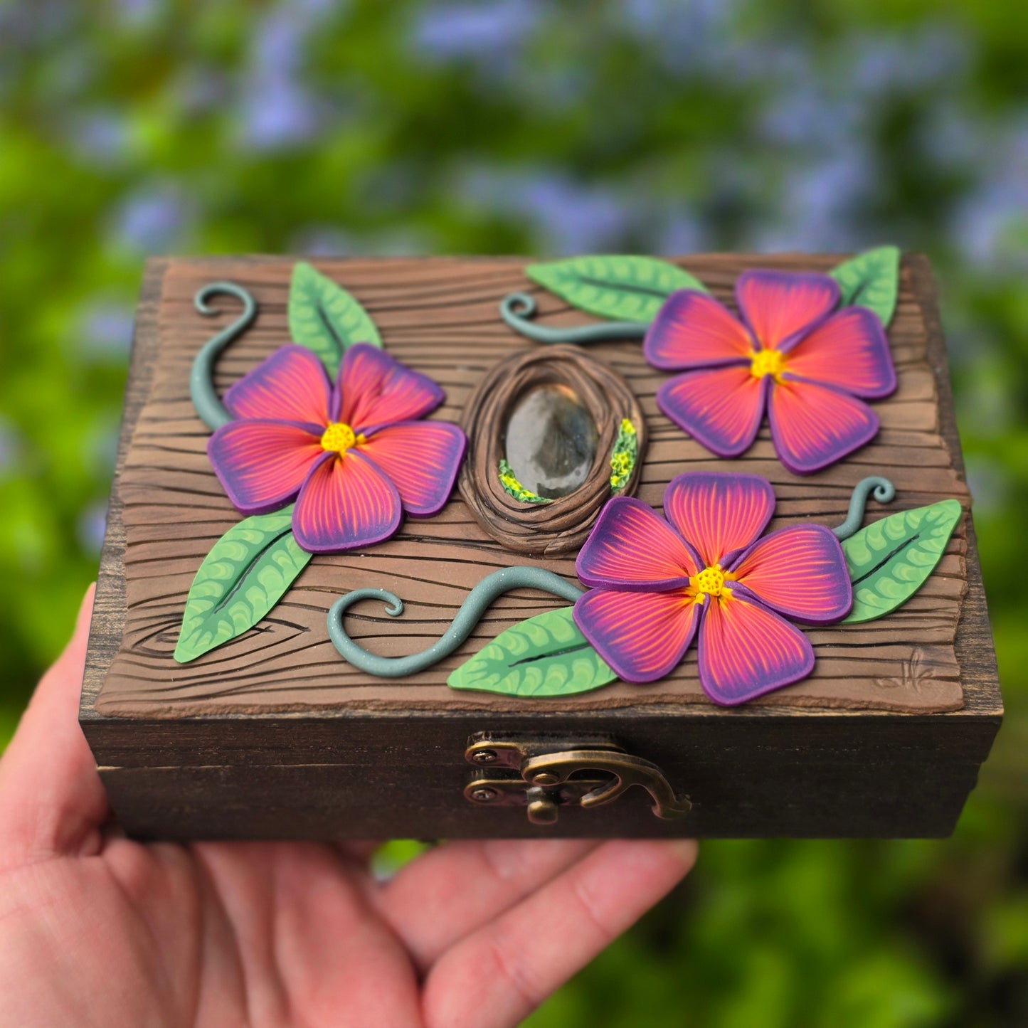 Flower Garden Labradorite Box